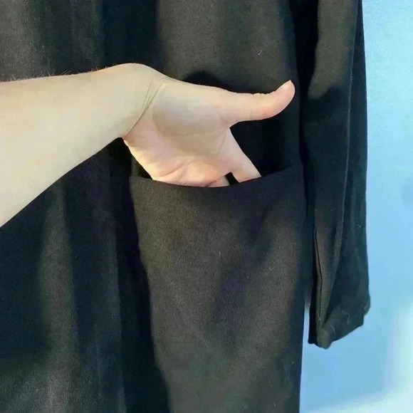 Eileen Fisher Crepe System Stretch Jacket Blazer Small S Petite Black Fall Minim - Picture 4 of 9